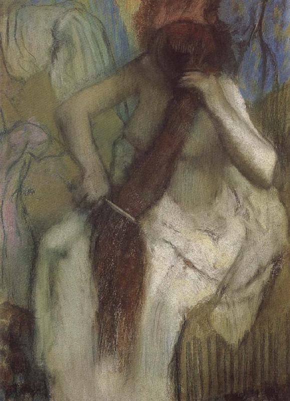 Edgar Degas The woman doing up her hair oil painting picture